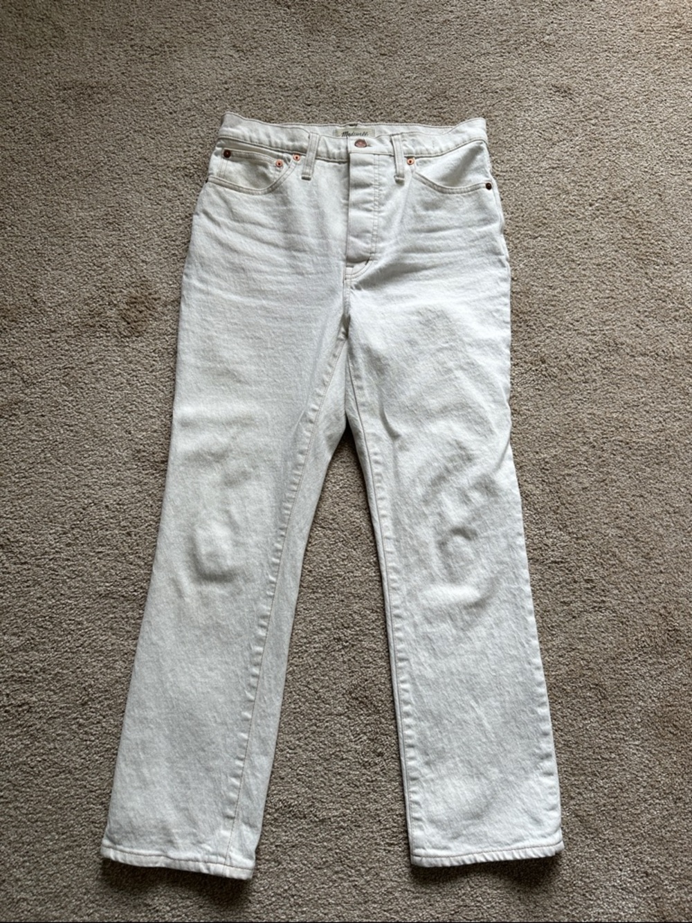 Madewell Slim Demi Boot off/white cream jeans size 28